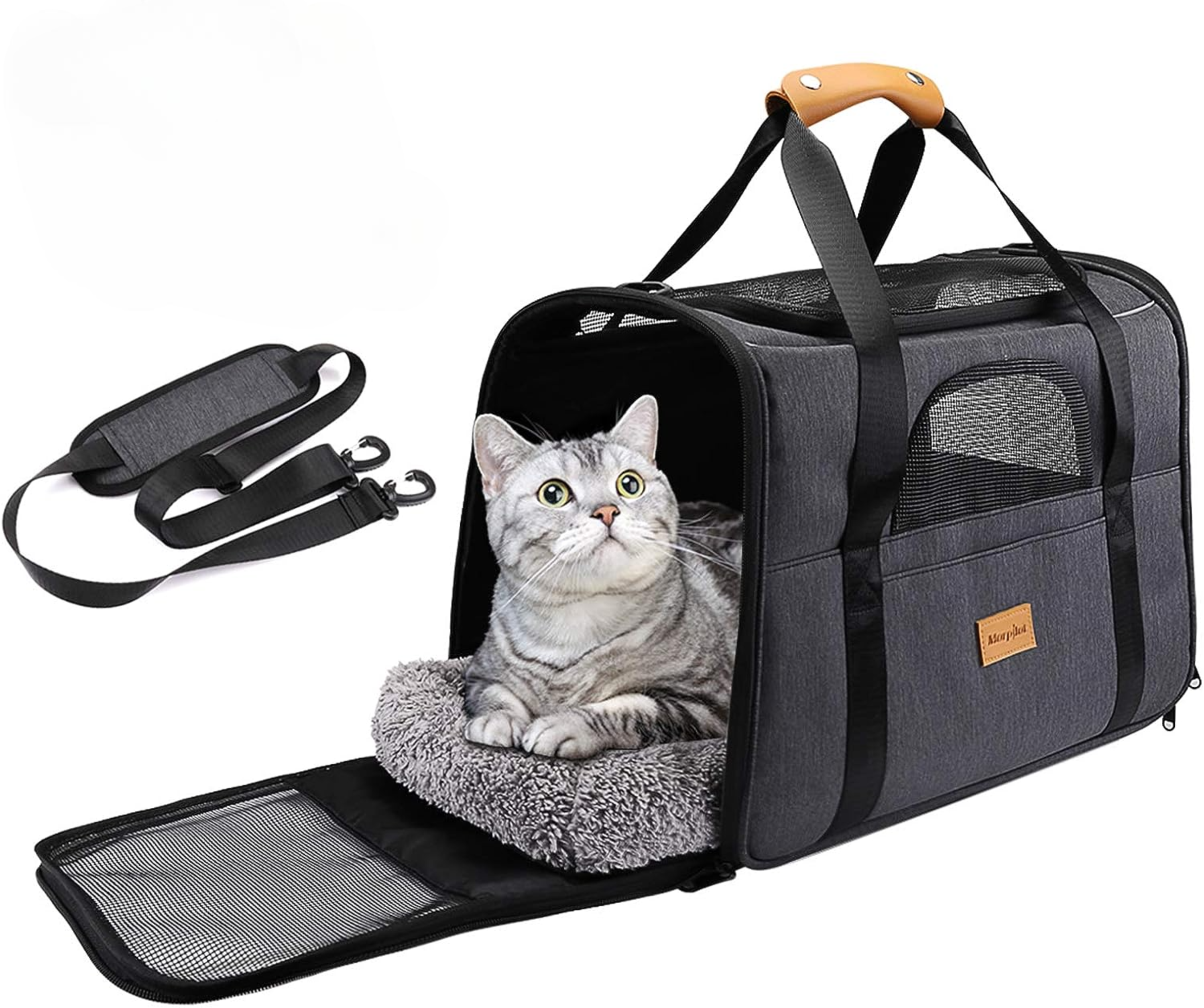 A sturdy and stylish Cat Carrier by HappinessPaws™, perfect for transporting your feline friend.