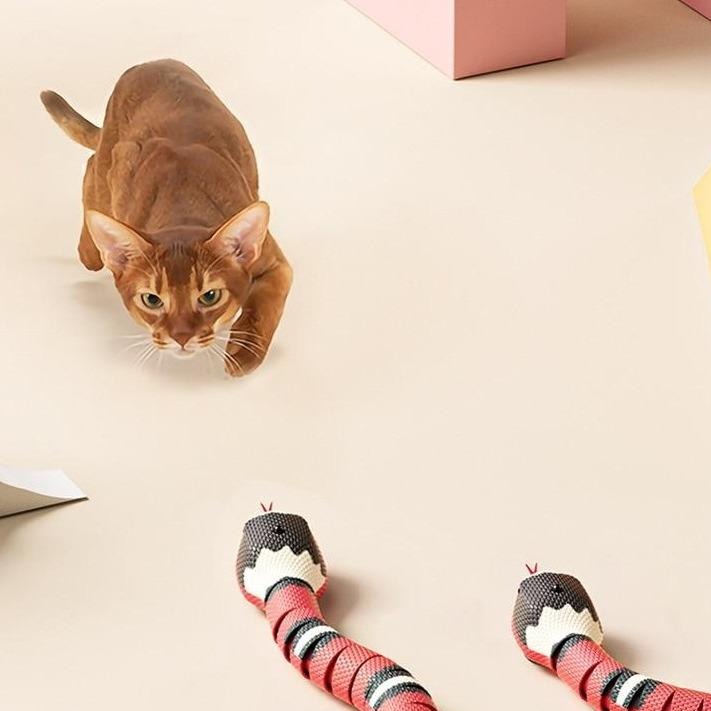 The Intelligent Snake Toy for Cats by HappinessPaws™, designed to stimulate your cat's natural hunting instincts.