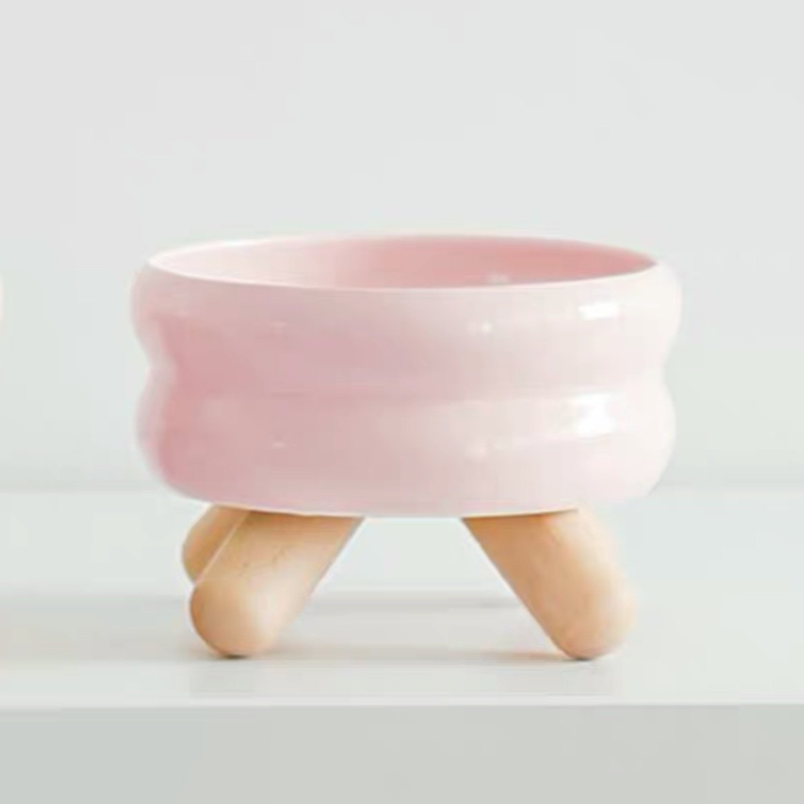 Pink Gulo Ceramic Pet Bowl HappinessPaws™ Water